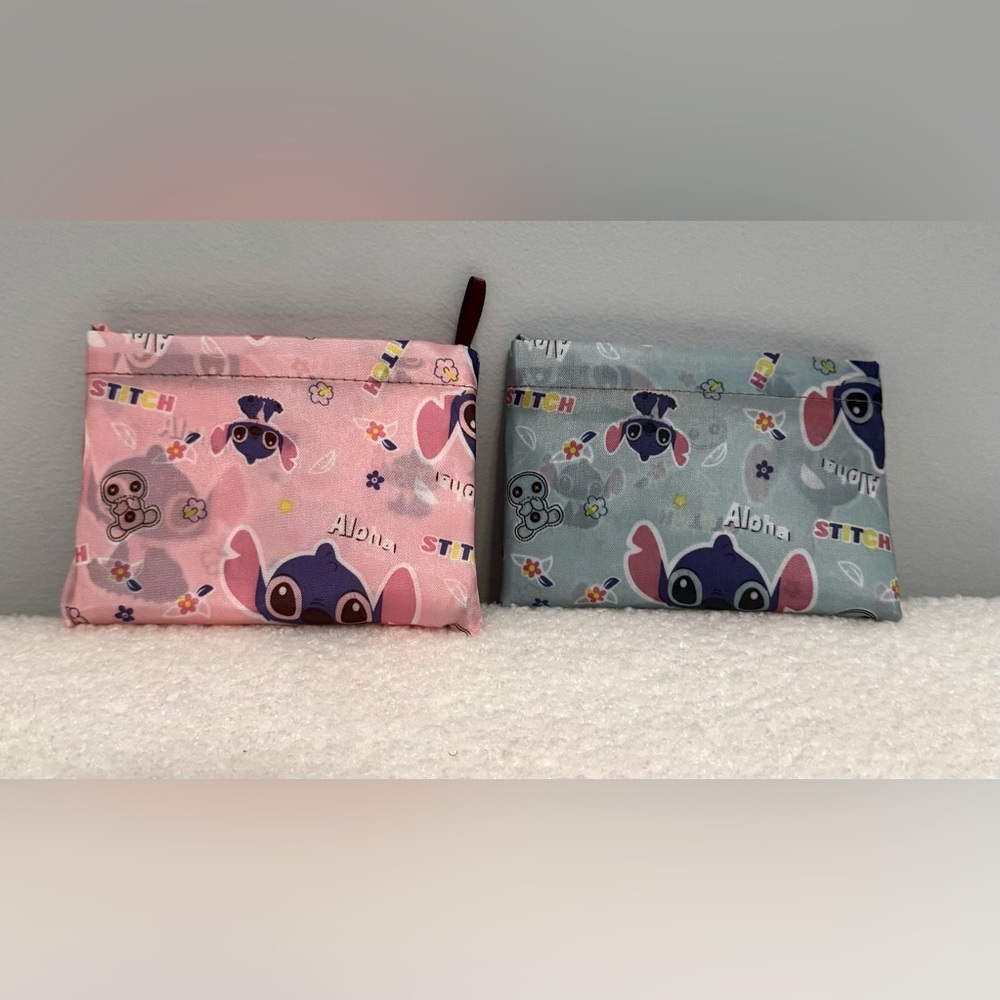 Stitch Themed Pouches - Pink and Blue